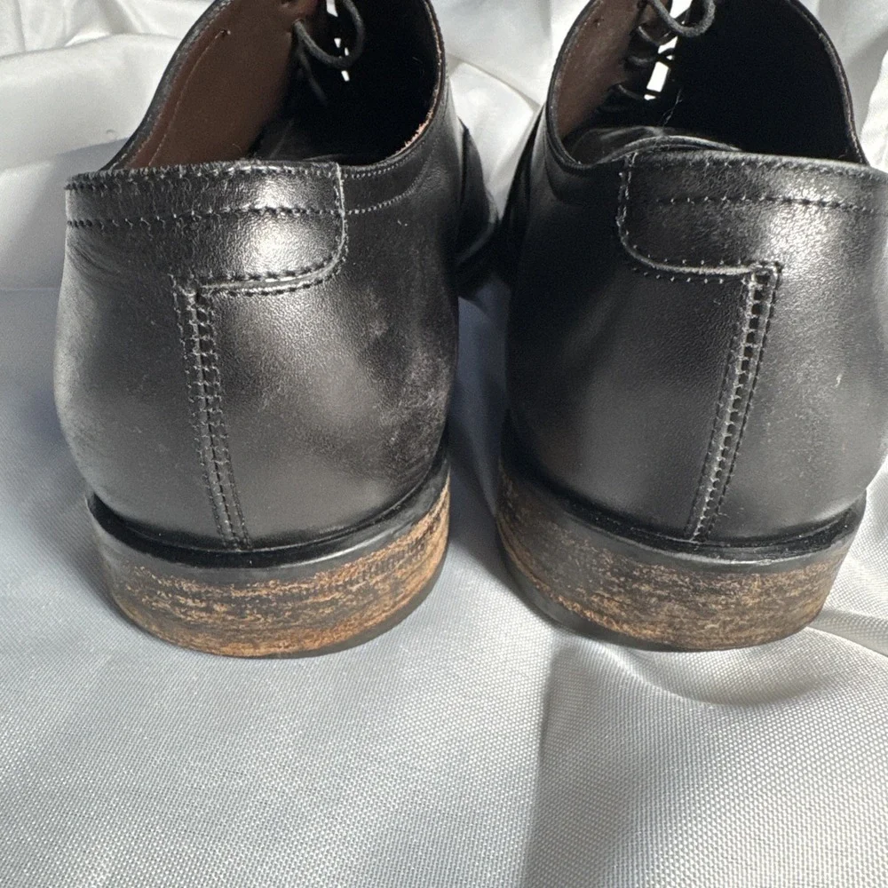Salvatore Ferragamo Studio Black Cap Toe Oxford Dress Shoes Men US 8 1/2 E Italy